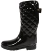 Women's Hunter Refined Short Quilted Gloss Boot - Black