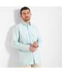 Men’s Schoffel Soft Oxford Tailored Long Sleeve Shirt – Stripe - Pale Blue / Lemon Stripe