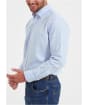 Men’s Schoffel Soft Oxford Tailored Long Sleeve Shirt – Stripe - Blue / Pink Stripe