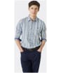 Men’s Crew Clothing Hillard Marl Check Shirt - Jade / Blue