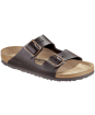 Birkenstock Arizona Natural Leather Sandals - Regular Footbed - Adjustable Fit - Dark Brown