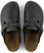 Birkenstock Boston Oiled Leather Clogs - Narrow Footbed - Black