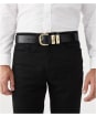 Men's R.M. Williams 1 1/2” 3 Piece Solid Hide Leather Belt - Black