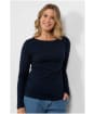 Women’s Lily & Me Monica Long Sleeve Cotton Top - Navy