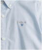 Boy's Barbour Camford Short Sleeve Tailored Fit Cotton Blend Shirt, 6-9yrs - Sky