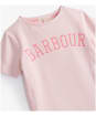 Girl's Barbour Northumberland Short Sleeve Cotton Blend T-Shirt, 6-9yrs - Shell Pink