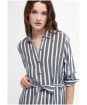 Women's Barbour Annalise Lyocell Linen Blend Maxi Shirt Dress - Navy Stripe