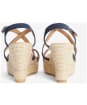 Women's Barbour Lucia Leather Espadrille Wedge Sandals - Dark Navy