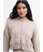 Women's Barbour International Kinghorn Zip Up Knitted Jacket - Oat