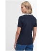 Women's Barbour Malvern Polo Shirt - Navy / Primrose Tartan