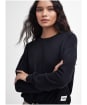 Women's Barbour International Ciprelli Cropped Relaxed Fit Sweatshirt - Black