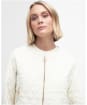 Women's Barbour Caroline Short Quilted Jacket - Antique White / Dress Lemon