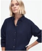 Women's Barbour Hampton Relaxed Fit Linen Shirt - Navy