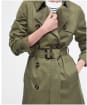 Women's Barbour Short Greta Showerproof Jacket - Burnt Olive / Ancient Poplar