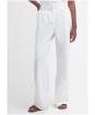Women's Barbour Somerland Relaxed Cotton Linen Blend Trousers - White