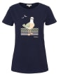 Women's Barbour Merseyside Short Sleeve, Slim Fit, Cotton Blend T-Shirt - Navy