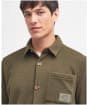 Men's Barbour Microfleece Button Through Overshirt - Olive