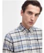 Men's Barbour Hutton Long Sleeve Tailored Fit Cotton Shirt - Stone