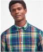 Men's Barbour Warwick Long Sleeve Tailored Fit Cotton Shirt - Indigo