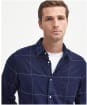 Men's Barbour Brindle Long Sleeve Tailored Fit Shirt - Indigo