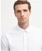 Men's Barbour Crest Poplin Long Sleeve Tailored Fit Shirt - White