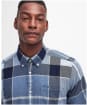 Men's Barbour Doughill Short Sleeve Linen Blend Shirt - Berwick Blue