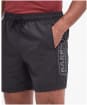 Men's Barbour International Large Logo Swim Shorts - Black / Pewter