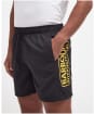 Men's Barbour International Large Logo Swim Shorts - Black / Yellow