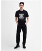 Men's Barbour International Socket Crew Neck Cotton T-Shirt - Black