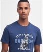 Men's Barbour International Speedway Crew Neck Cotton T-Shirt - Washed Cobalt