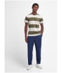 Men's Barbour Whalton Stripe Short Sleeve Cotton T-Shirt - Pale Sage