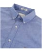 Men's Gant Regular Short Sleeve Cotton Linen Shirt - Rich Blue