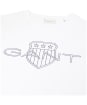Men's Gant Logo Short Sleeve Cotton T-Shirt - Eggshell