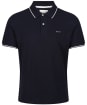 Men's GANT Tipped Pique Rugger Short Sleeve Cotton Polo Shirt - Evening Blue