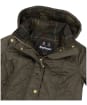 Retail Women's Barbour Millfire Quilted Jacket - Olive / Classic Tartan