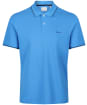 Men's GANT Tipped Pique Rugger Short Sleeve Cotton Polo Shirt - Day Blue