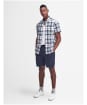 Men's Barbour Applecross Tailored Short Sleeve Checked Shirt - Dark Slate