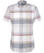Men's Barbour Hurlford Regular Short Sleeve Checked Summer Shirt - White