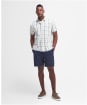 Men's Barbour Lerwick Regular Short Sleeve Checked Summer Shirt - Stone