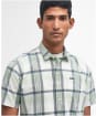 Men's Barbour Rosewell Regular Short Sleeve Checked Summer Shirt - Green
