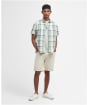 Men's Barbour Rosewell Regular Short Sleeve Checked Summer Shirt - Green