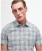Men's Barbour Springside Regular Short Sleeve Checked Summer Shirt - Ecru
