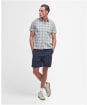 Men's Barbour Springside Regular Short Sleeve Checked Summer Shirt - Ecru