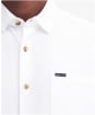 Men's Barbour Thermond Regular Short Sleeve Seersucker Summer Shirt - White