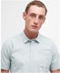 Men's Barbour Ashgill Regular Short Sleeve Striped Summer Shirt - Green
