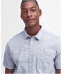 Men's Barbour Ashgill Regular Short Sleeve Striped Summer Shirt - Navy