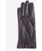 Women's Barbour Dee Leather & Tartan Gloves - Dark Brown