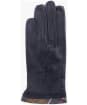 Women's Barbour Tartan Trimmed Leather Gloves - Black