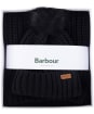 Women's Barbour Saltburn Scarf and Beanie Set - Black