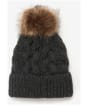 Women's Barbour Penshaw Cable Beanie - Charcoal